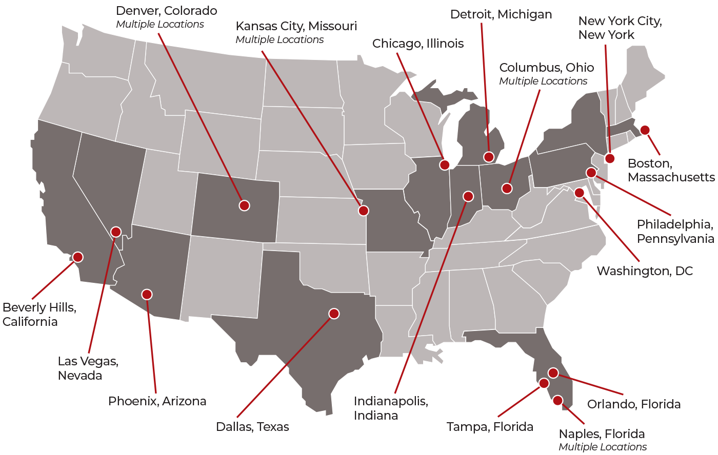 Map of CMR Locations