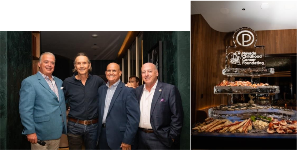 Cameron Mitchell, Brett Torino, Jeff Gordon and David Miller at the charitable fundraiser celebrating the opening of Ocean Prime Las Vegas.